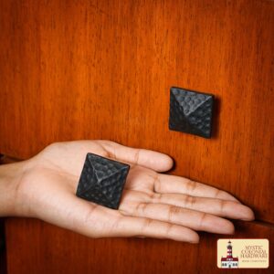 Hand Forged Iron Square Knob – 1 1/4 Inch Diameter