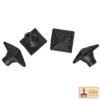 Colonial Era Solid Cast Iron Cabinet Knobs-500114OB-4SET 4 Hand Forged Iron Square Knob – 1 1/4 Inch Diameter