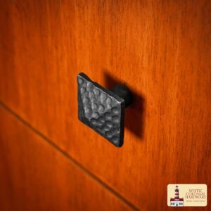 Hand Forged Iron Square Knob – 1 1/4 Inch Diameter