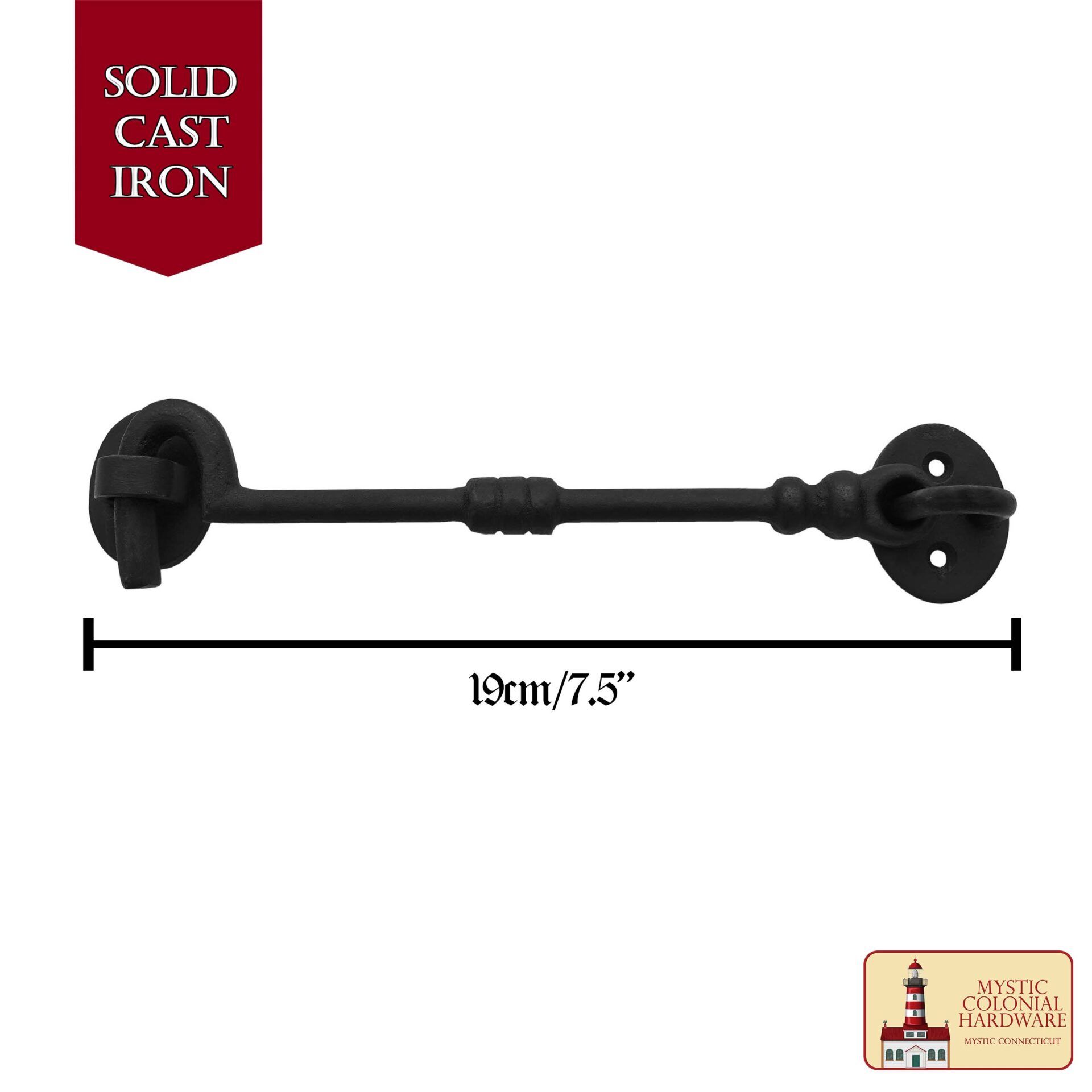 Black Wrought Iron Cabin Hook Eye