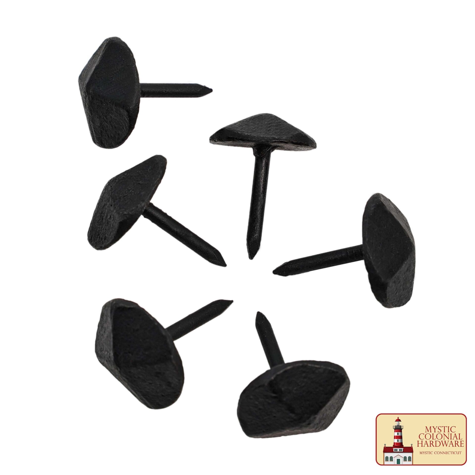 Colonial Era Solid Cast Iron Nails-500158-6SET 1 Nails Iron Clavos Decorative Nails, Hand Forged, Natural Oil Blackened Finish
