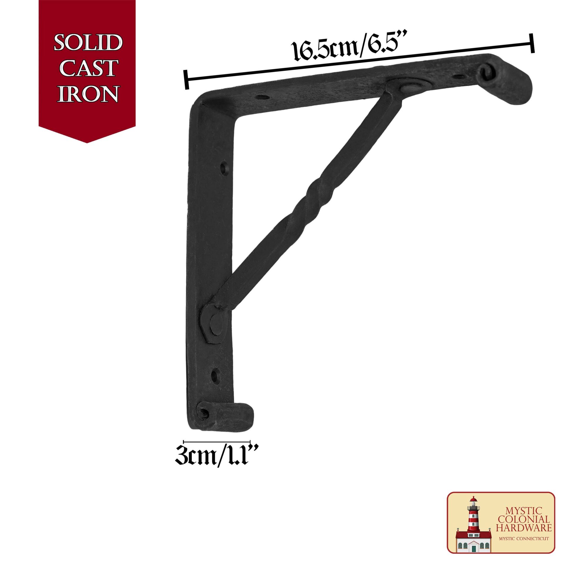 Colonial Era Solid Cast Iron Shelf Bracket-500276OB 2 Shelf Bracket Solid Forged Iron Victorian, Colonial, Retro, Steampunk, Gothic, Baroque Medieval