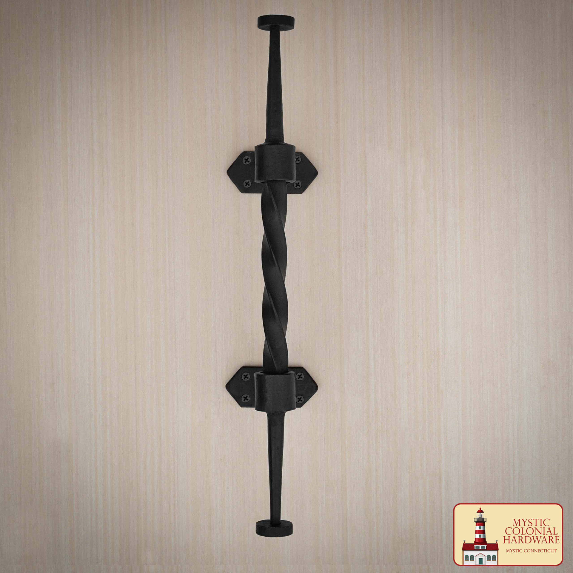 Colonial Era Wrought Iron Door Handle-500194 1 Medieval Style Castle Door Handle: Solid Hand Forged Iron