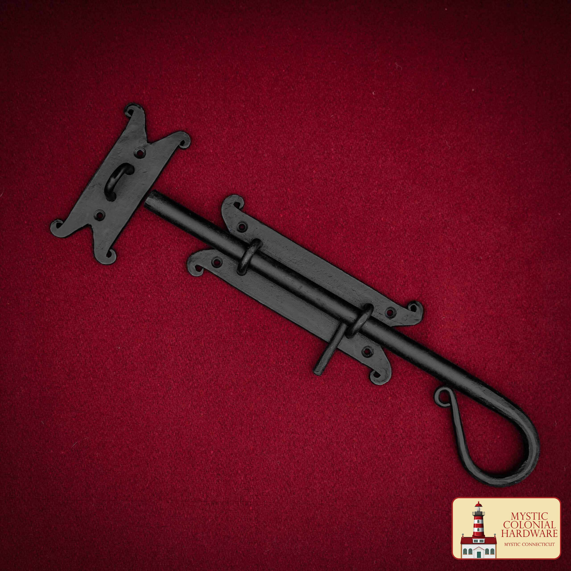 Black Cast Iron Sliding Bolt Latch – Heavy Duty Rustic Flush Surface Bolt for Gates, Barn Doors, Sheds & Cabinets – Primitive Black Iron Door Lock by Mystic Colonial Hardware Bolt