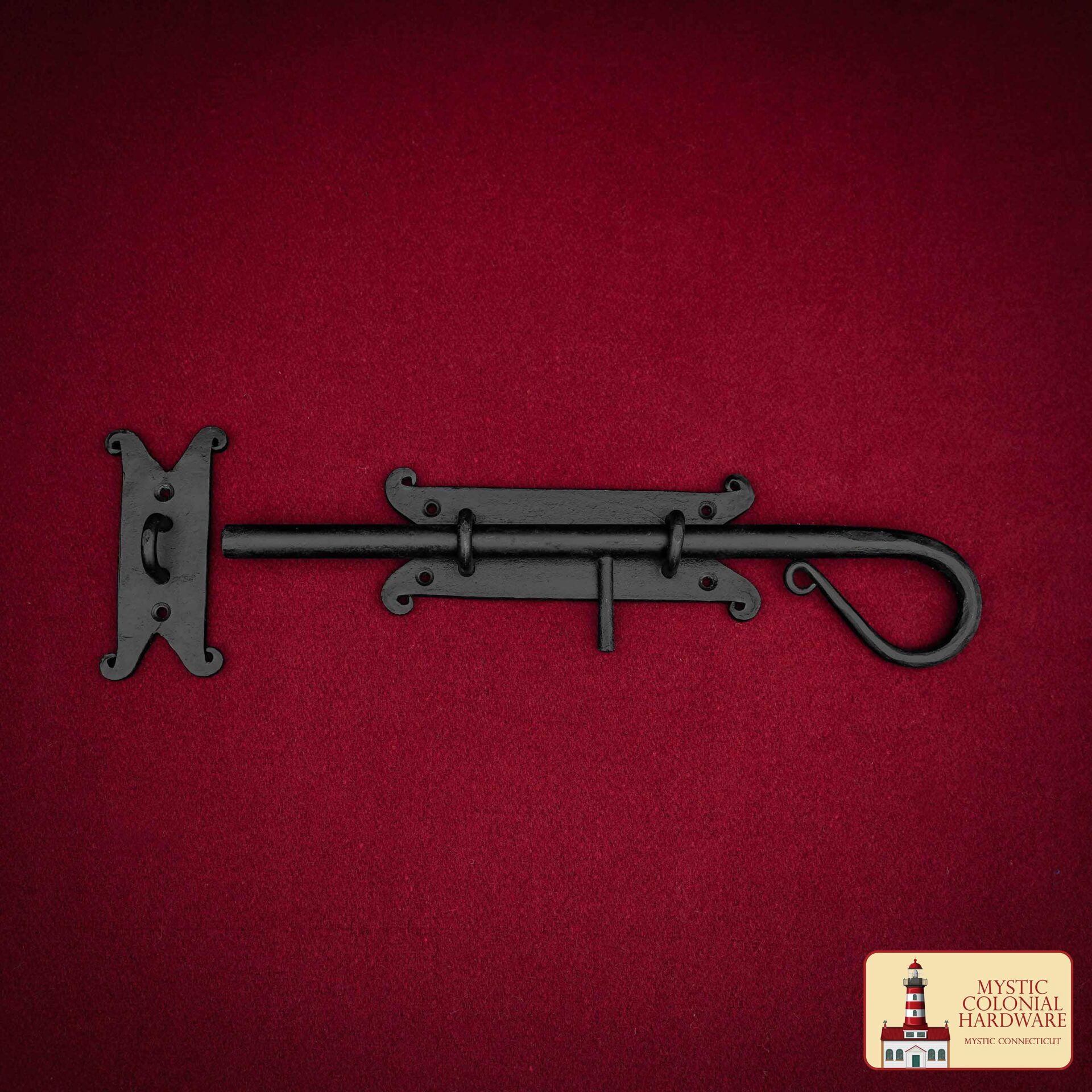 Black Cast Iron Sliding Bolt Latch – Heavy Duty Rustic Flush Surface Bolt for Gates, Barn Doors, Sheds & Cabinets – Primitive Black Iron Door Lock by Mystic Colonial Hardware Bolt