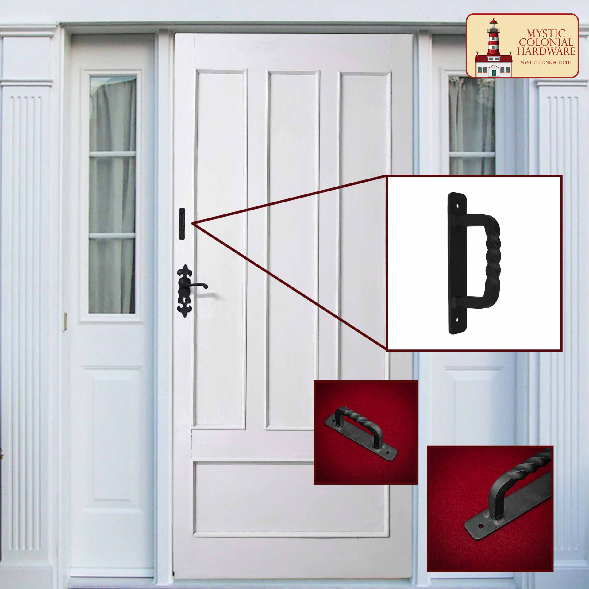 Medieval Style Castle Door Handle: Solid Hand Forged Iron