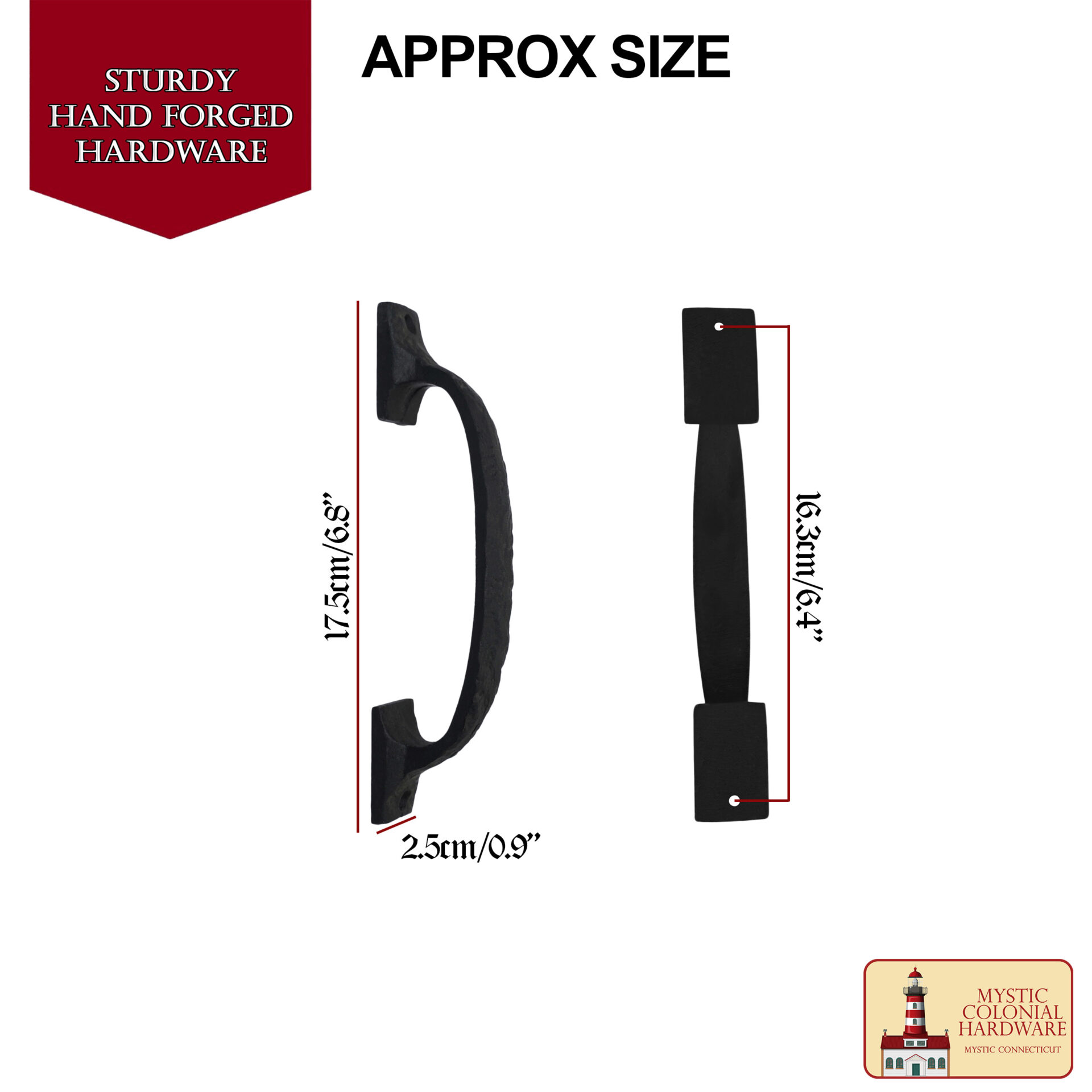 Colonial Era Wrought Iron Handle-500278OB 2 Medieval Style Castle Door Handle: Solid Hand Forged Iron