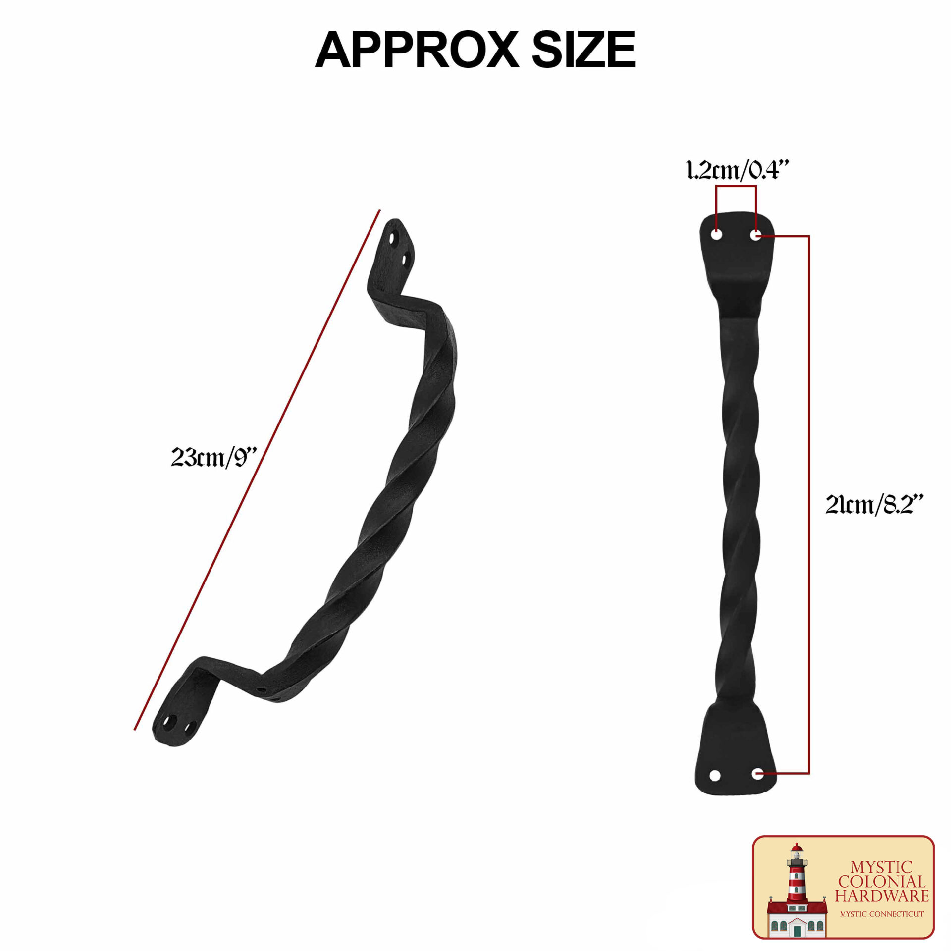 Colonial Era Wrought Iron Handles-500096OB-2SET 2 Door Handle