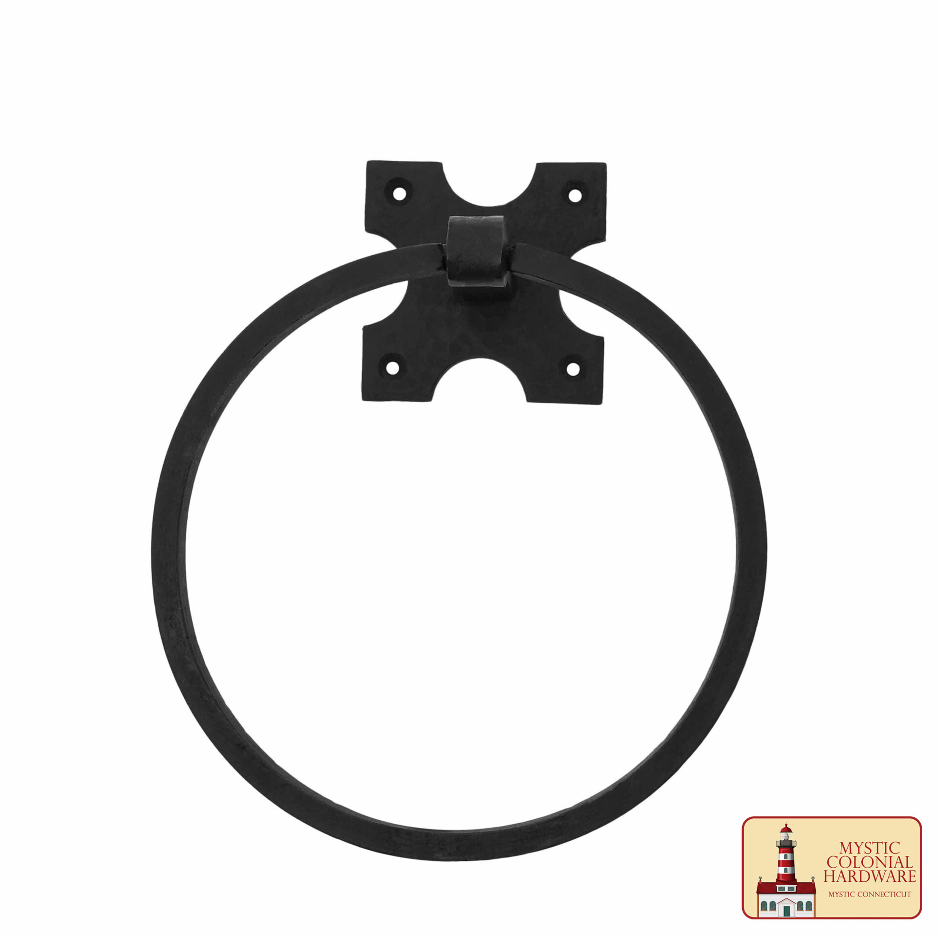 Rustic Hand Forged Wall Mounting Towel Ring: Ideal for Victorian, Colonial, Retro, Steampunk, Gothic, Baroque, and Medieval Bathroom / Kitchen Settings, 15.9 cm Towel Ring