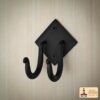 Colonial Era Wrought Iron Wall Hook-500268OB Rustic Cast Iron Wall Hooks, Heavy Duty Retro Utility Hooks for Hanging Coat, Bag, Towel, Robe, Hat and More, Finish : Oil Blackened