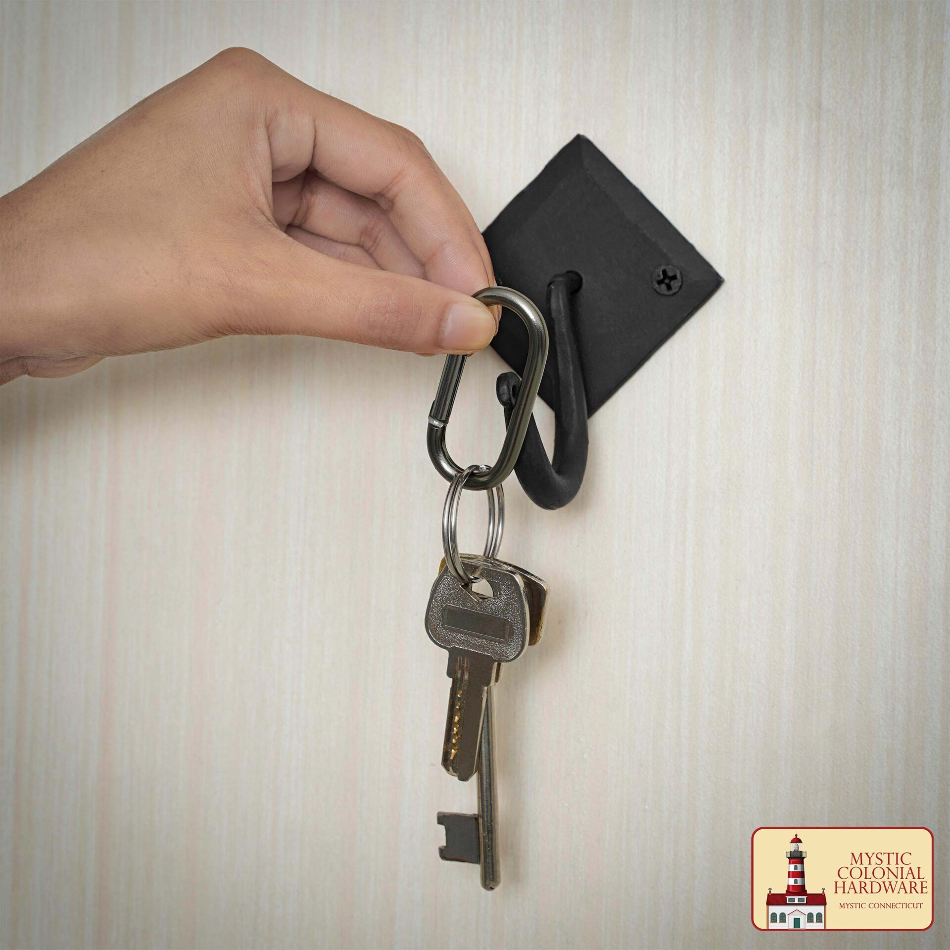 Colonial Era Wrought Iron Wall Hook-500269OB 5 Rustic Cast Iron Wall Hooks, Heavy Duty Retro Utility Hooks for Hanging Coat, Bag, Towel, Robe, Hat and More, Finish : Oil Blackened