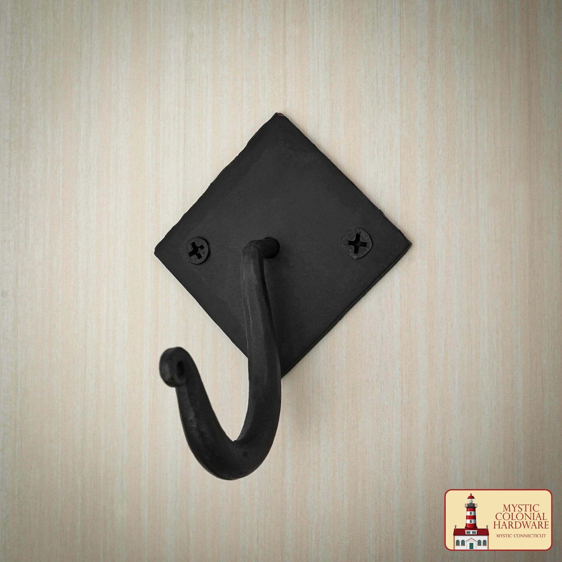 Colonial Era Wrought Iron Wall Hook-500269OB Rustic Cast Iron Wall Hooks, Heavy Duty Retro Utility Hooks for Hanging Coat, Bag, Towel, Robe, Hat and More, Finish : Oil Blackened