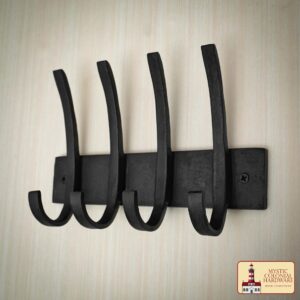 Rustic Forged Iron Wall Hooks, Heavy Duty Retro Utility Hooks for Hanging Coat, Bag, Towel, Robe, Hat and More: Black