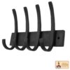 Colonial Era Wrought Iron Wall Hooks-500238OB-4 4 Rustic Forged Iron Wall Hooks, Heavy Duty Retro Utility Hooks for Hanging Coat, Bag, Towel, Robe, Hat and More: Black
