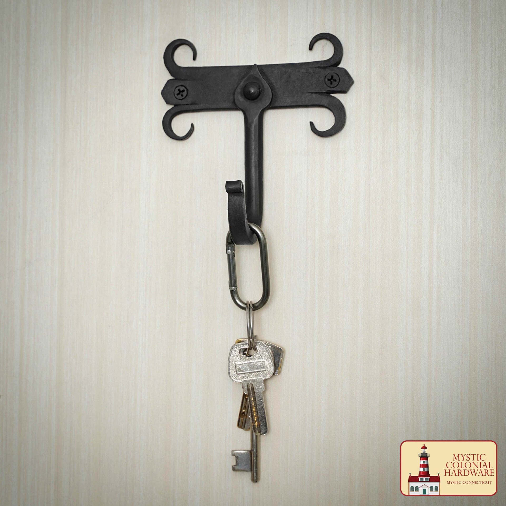 Rustic Forged Iron Wall Hooks, Heavy Duty Retro Utility Hooks for Hanging Coat, Bag, Towel, Robe, Hat and More, Pack of 2, Black