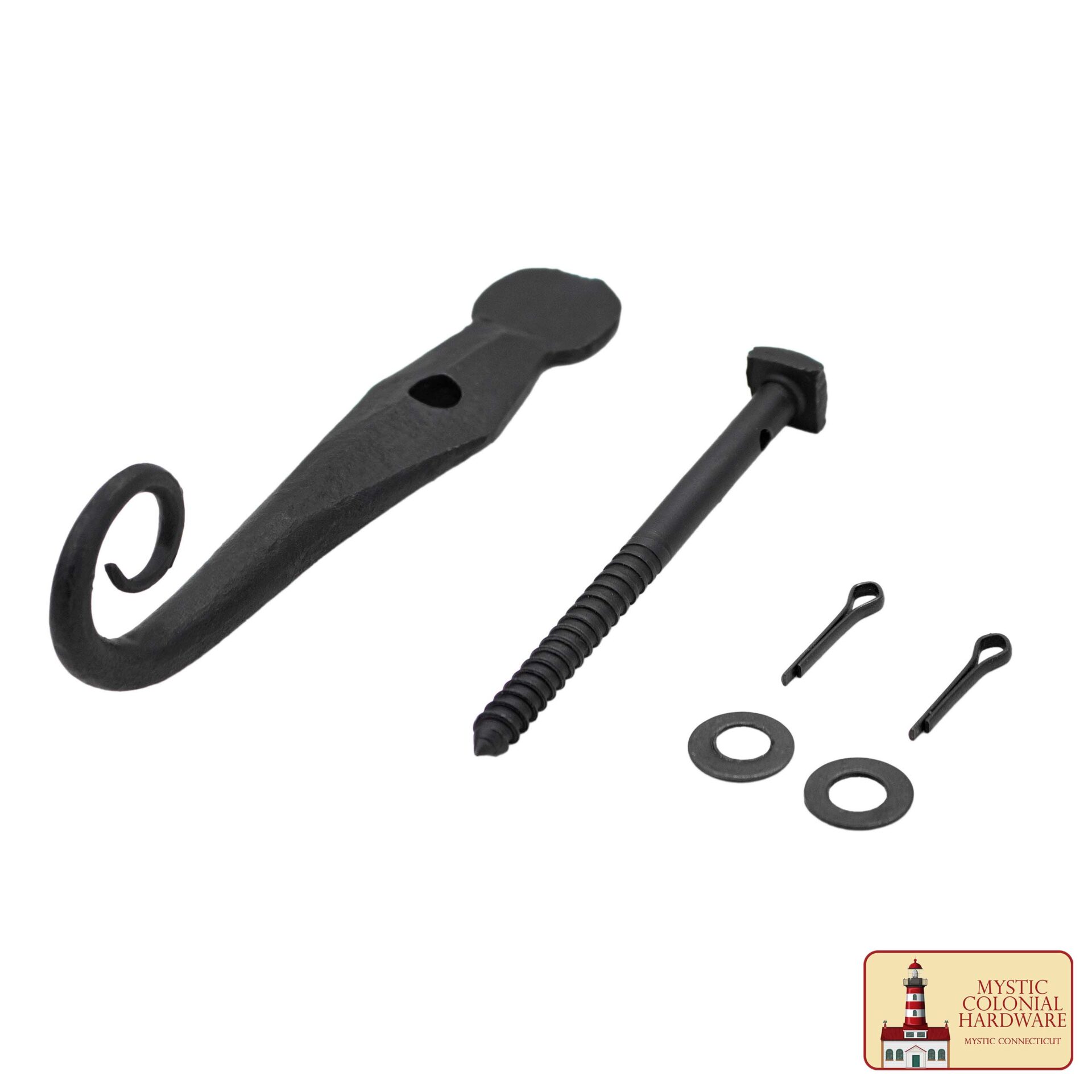 Colonial Solid Cast Iron Shutter Dog-500125OB-2SET 5 Black Shutter Dog Rat Tail