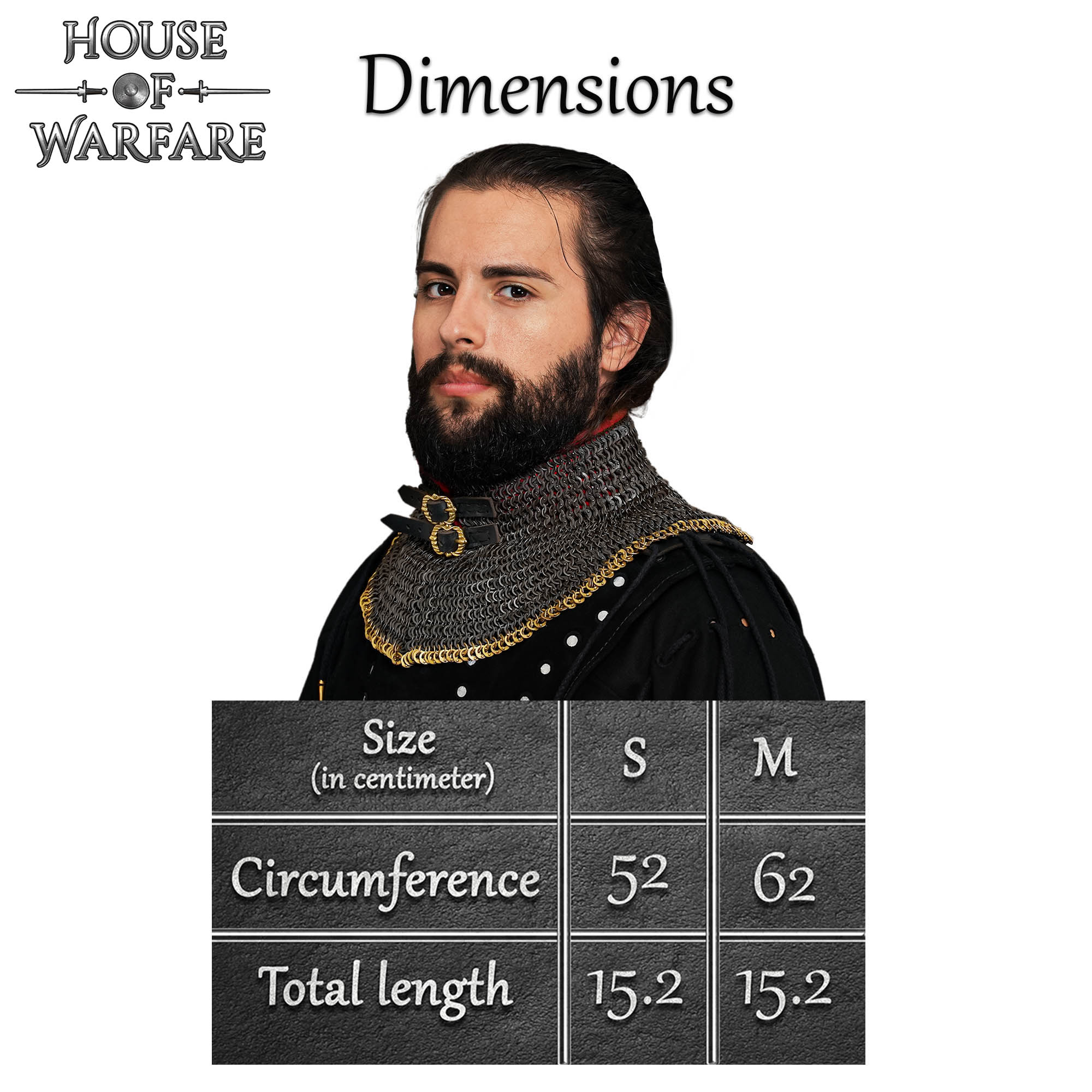 Medieval Avaintails-701701BK-6mm 2 Red Knight Gorget