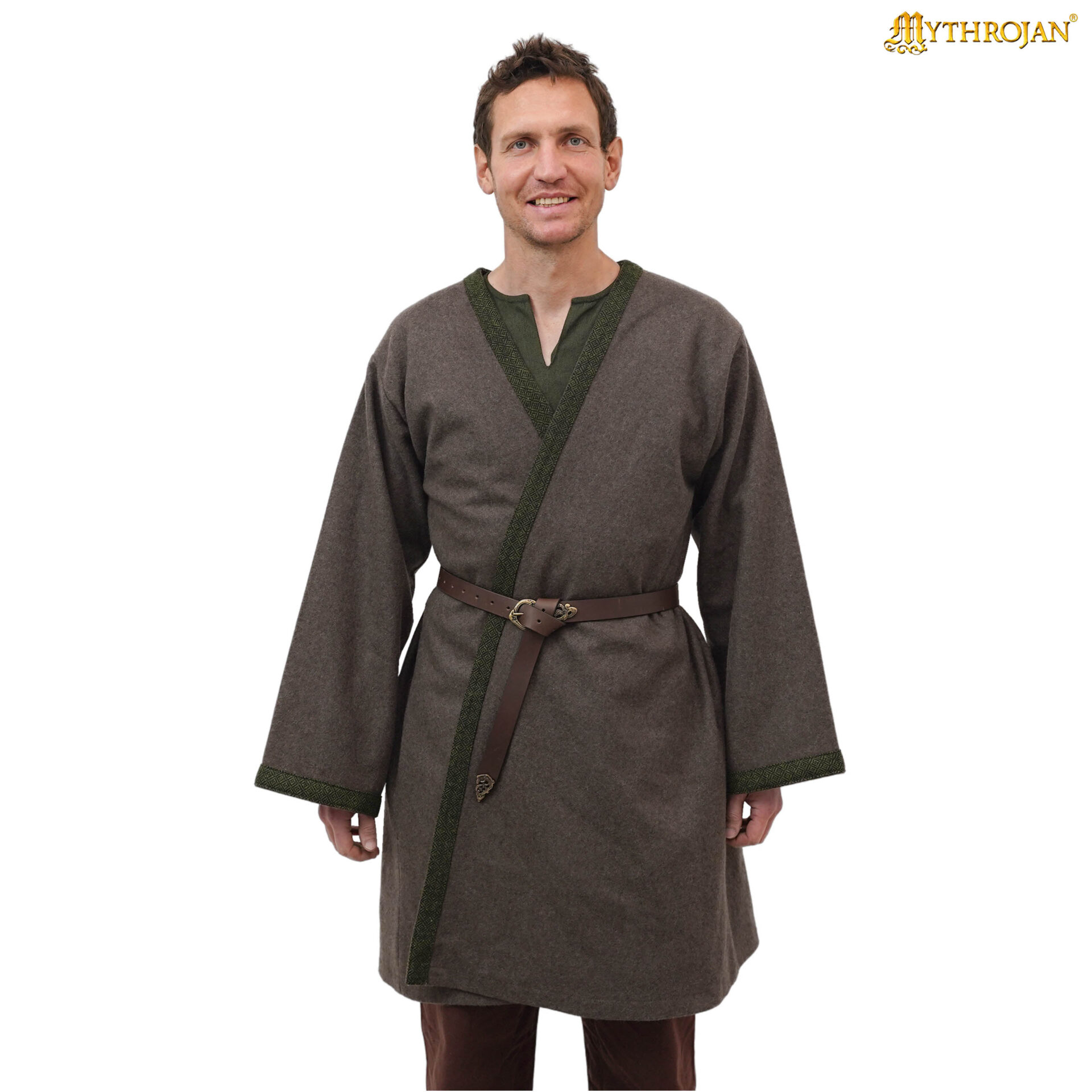 Medieval Coat-301105BRGN 3 Viking Klappenrock Woolen Coat