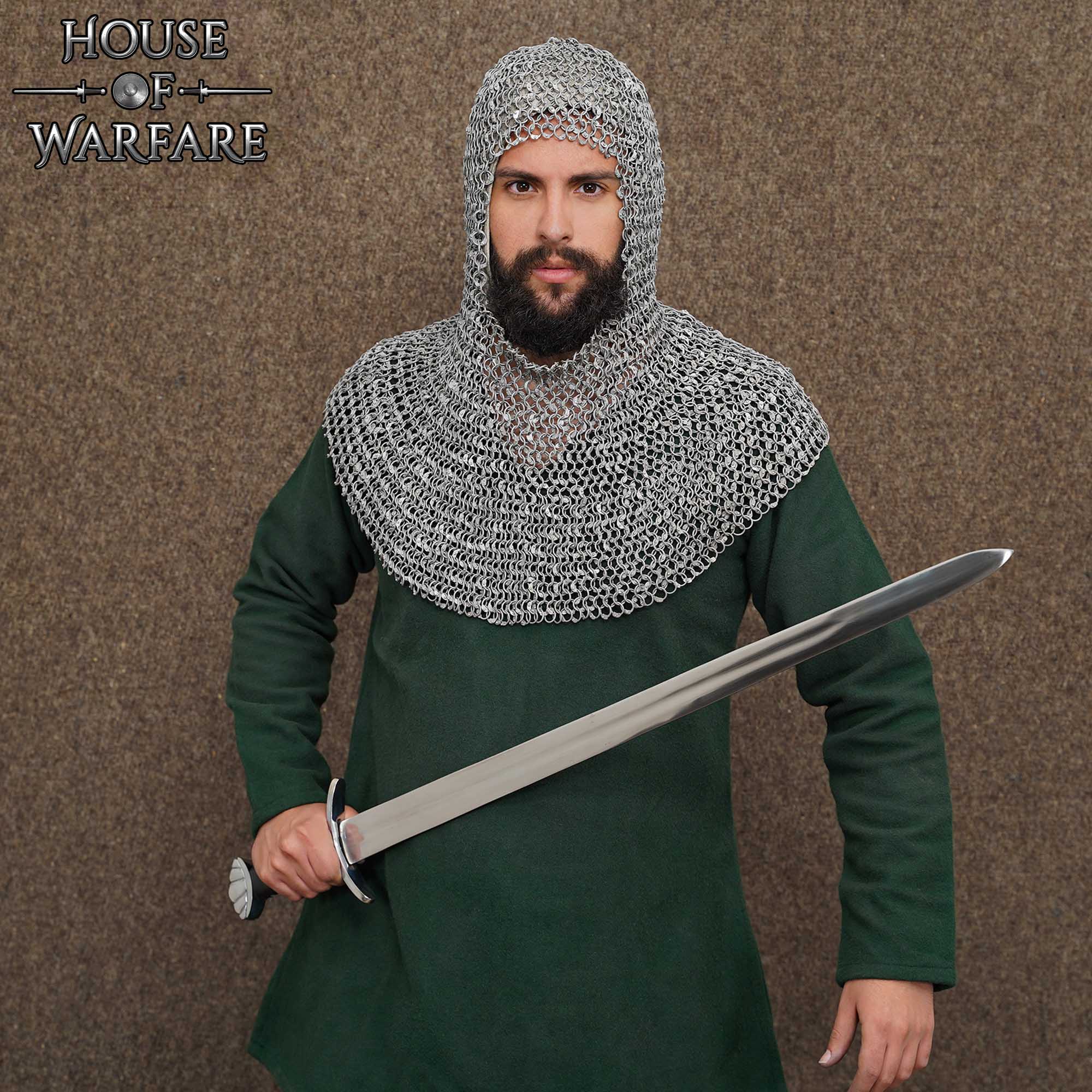 Chainmail Coif 10mm Riveted Round Ring