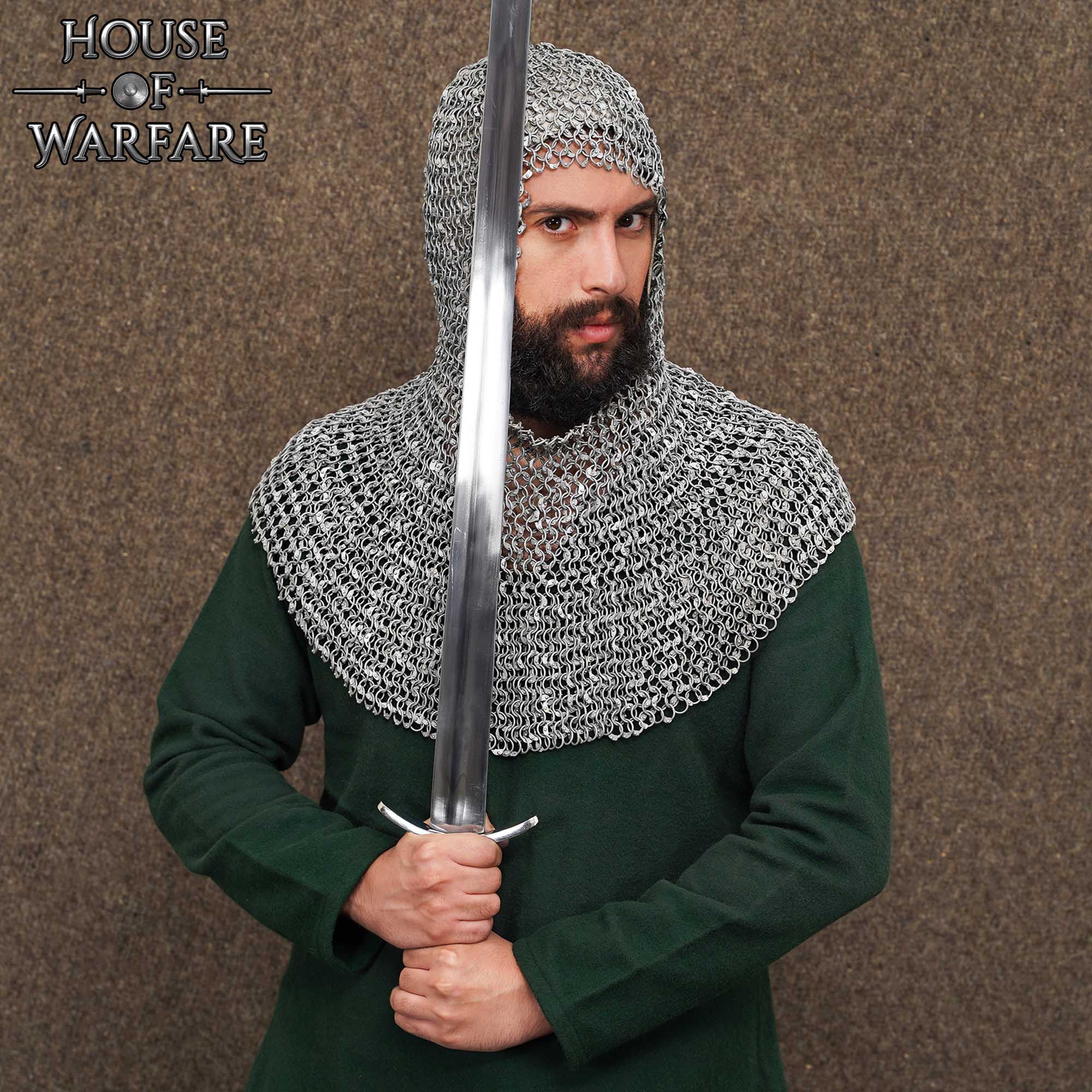 Chainmail Coif 10mm Riveted Round Ring