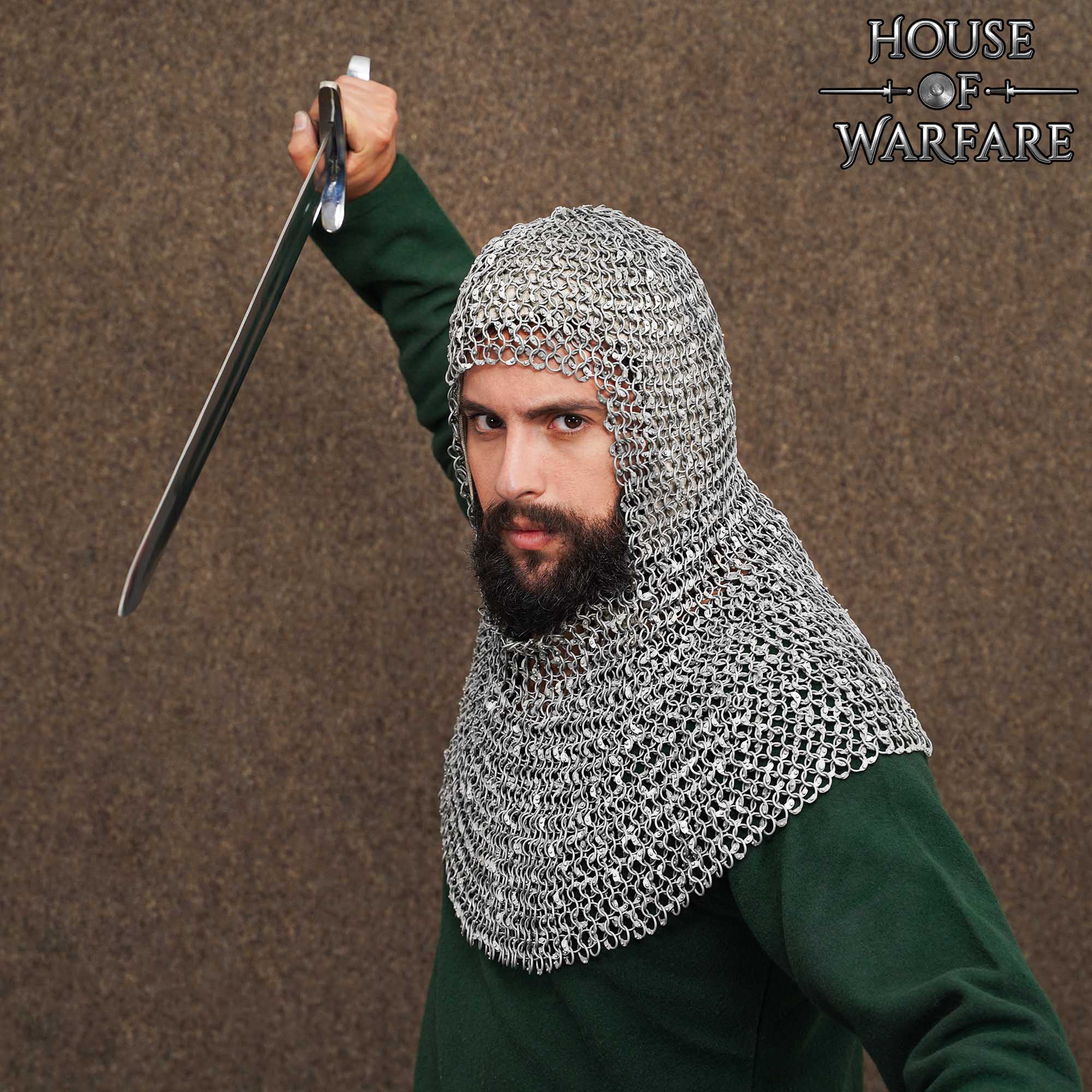 Chainmail Coif 10mm Riveted Round Ring