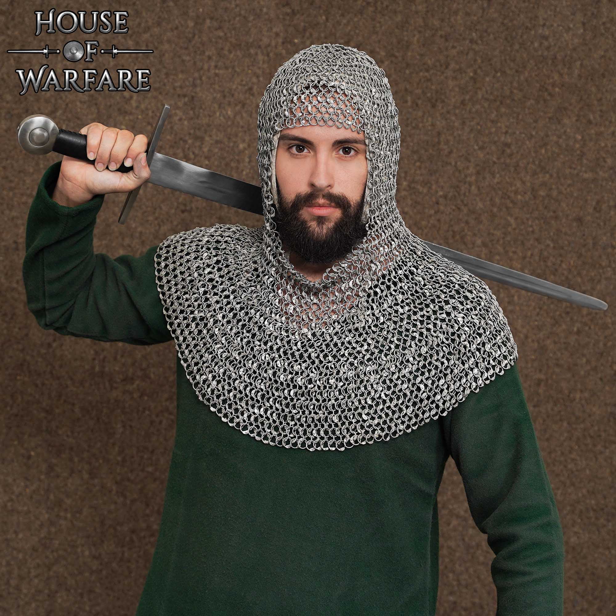 Chainmail Coif 10mm Riveted Round Ring