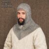 Chainmail Coif – 8mm Butted  Ring – 16 Gauge, Stainless Steel – Ideal for LARP, Cosplay & Film Costumes