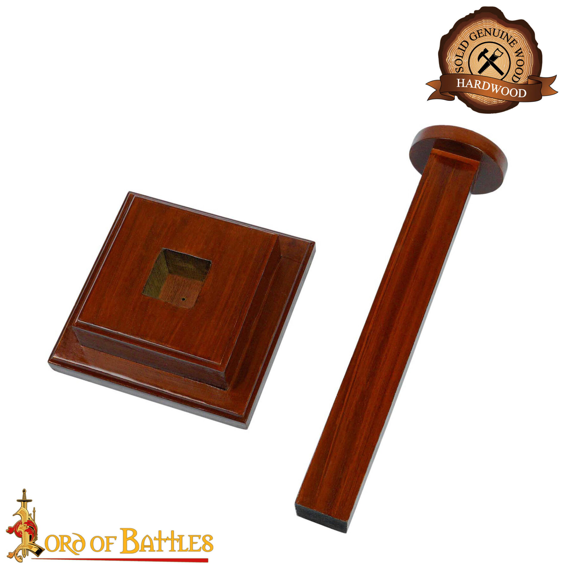 Wooden Helmet Stand for Medieval Helmets with or without Aventail