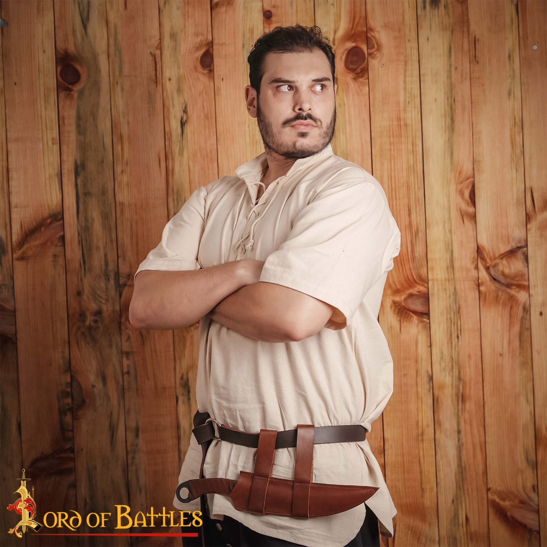 Medieval Knives-25406 1 Medieval Huntsman Hand Forged Knife with Genuine Leather Sheath