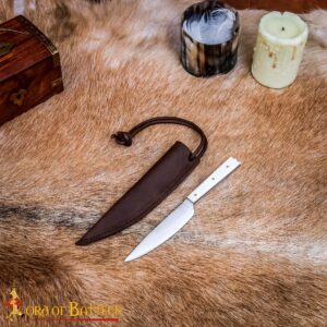 Medieval Small Stainless Steel Knife With Genuine Bone Handle