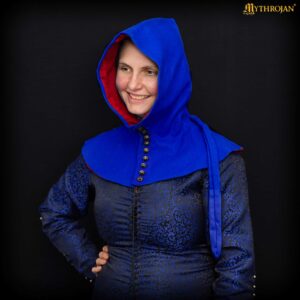 medieval lady buttoned hood