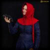 Medieval Lady Hood-301070RD 1 medieval lady buttoned hood