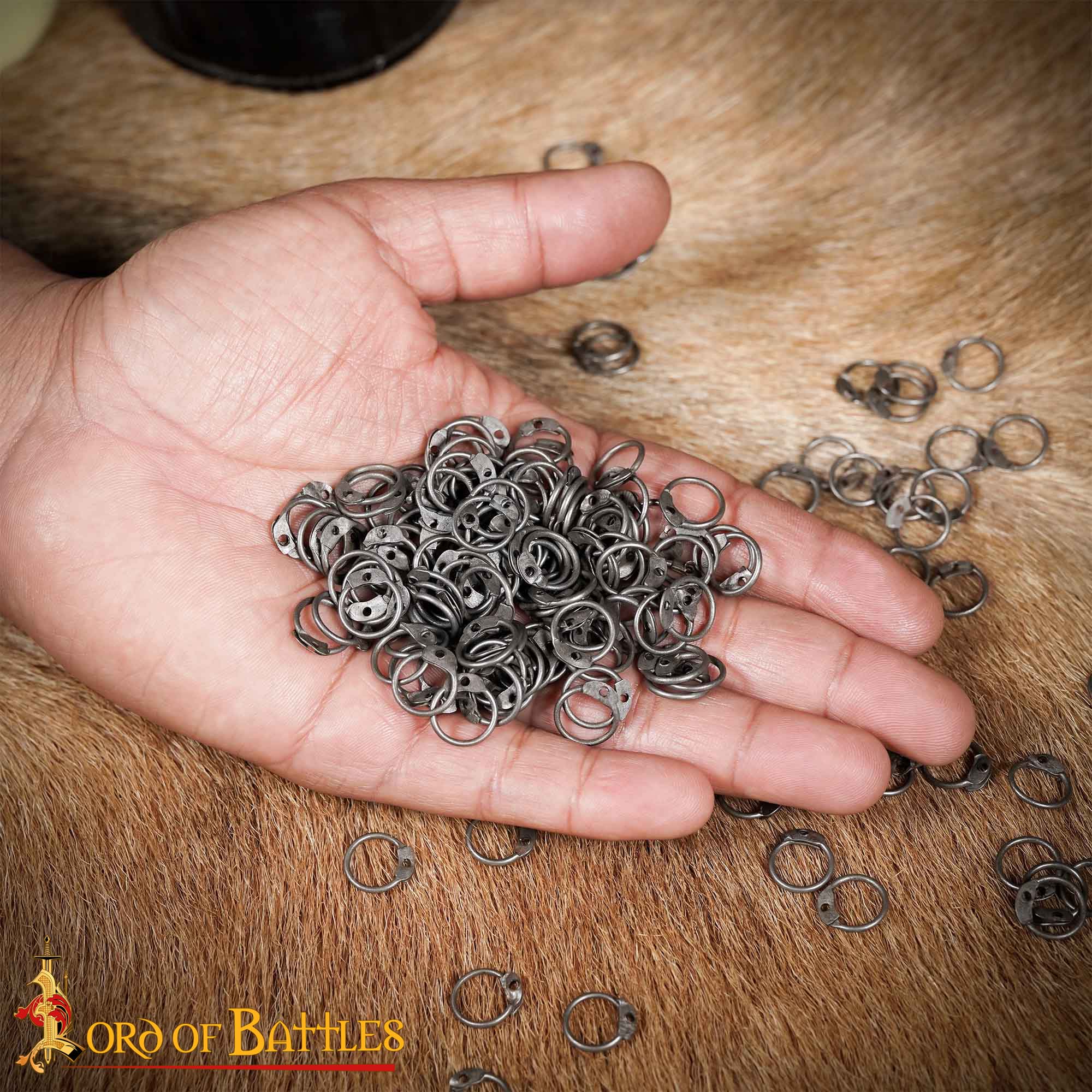 Steel Round Loose Rings- 8mm Dome Rivets Round Ring – 18 Gauge, Natural Finish – 1Kgs – Ideal for Chainmail DIY & Repairs