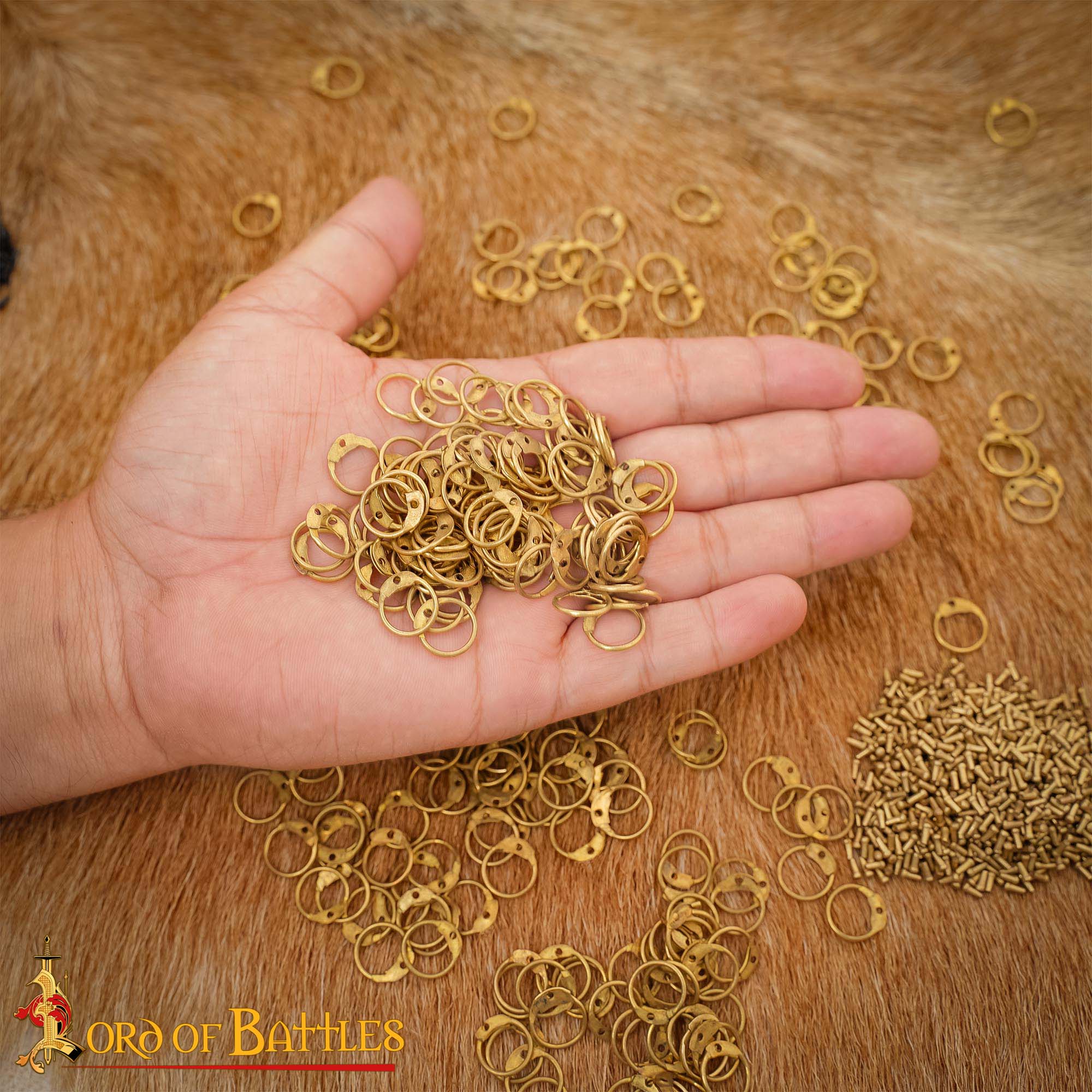 Brass Round Loose Rings-  6mm Dome Rivets Round Ring – 18 Gauge, Brass Finish – 1Kgs – Ideal for Chainmail DIY & Repairs