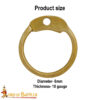 Brass Round Loose Rings-  6mm Dome Rivets Round Ring – 18 Gauge, Brass Finish – 1Kgs – Ideal for Chainmail DIY & Repairs