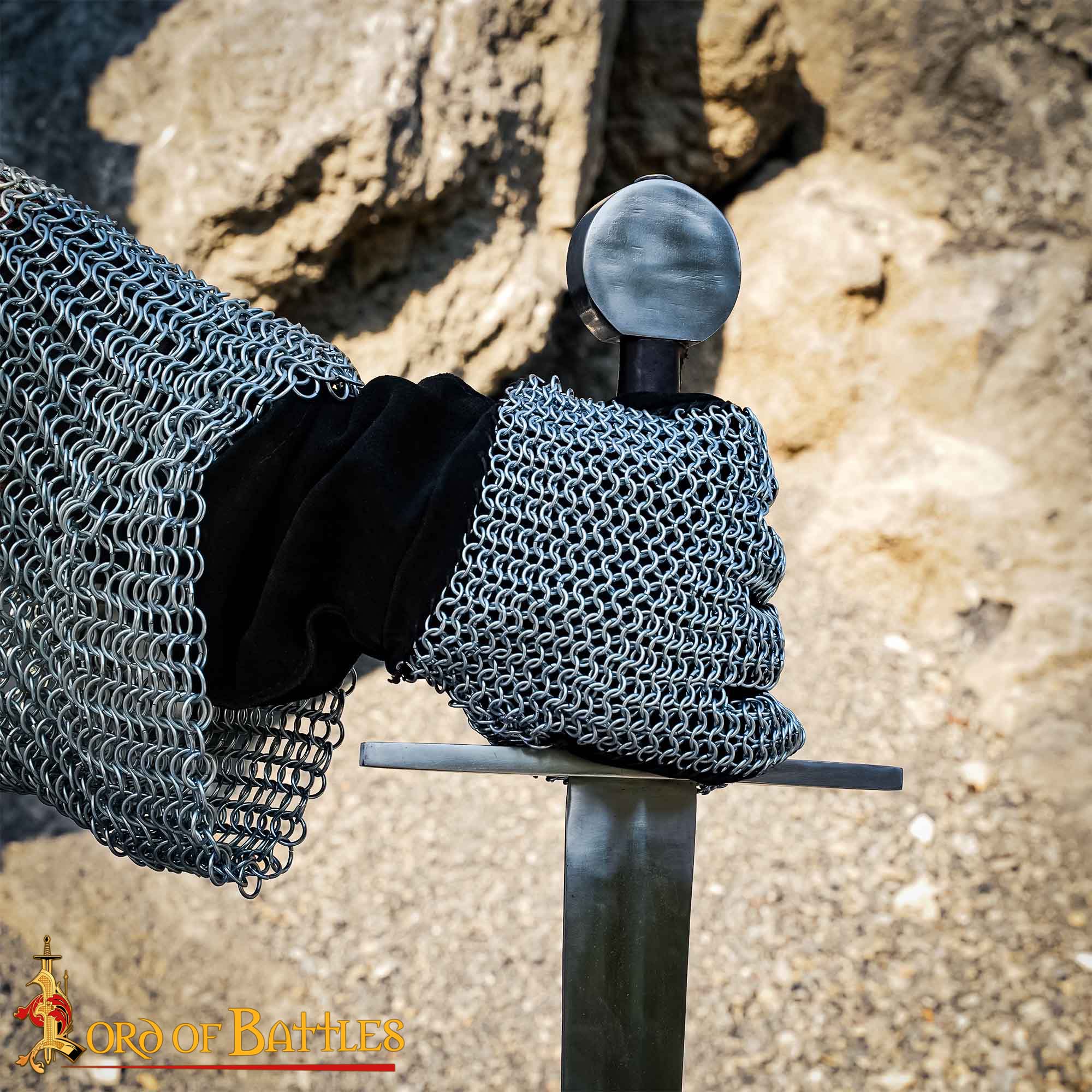 Medieval Mail sets and gauntlets-6803BK 5 Chainmail Gloves – 6mm Butted Ring – Ideal for LARP, Cosplay & Reenactments