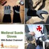 Medieval Mail sets and gauntlets-6803BK 6 Chainmail Gloves – 6mm Butted Ring – Ideal for LARP, Cosplay & Reenactments