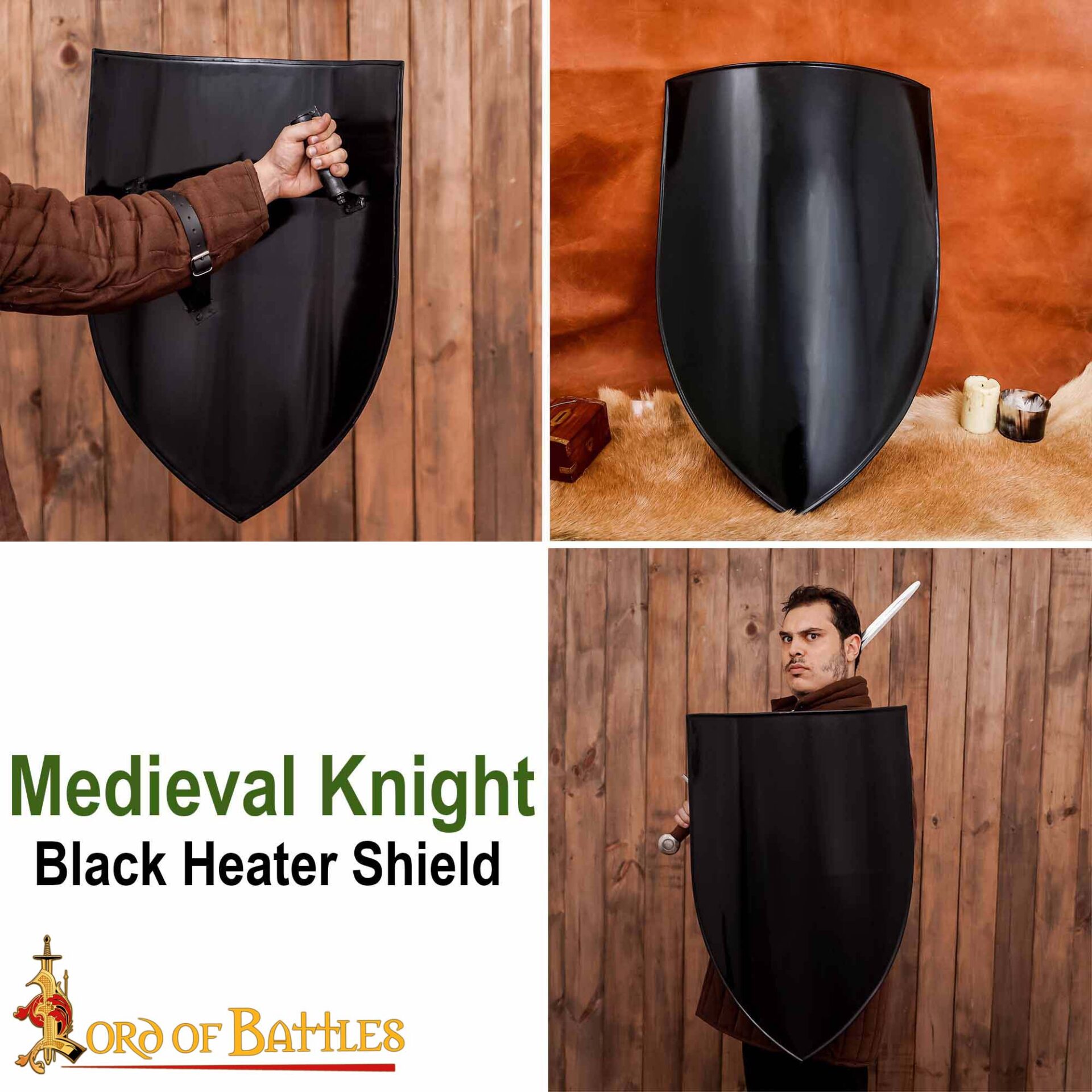 Medieval Shields-2099BK 6 Heater Shield