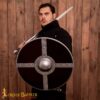 Medieval Shields-2138 1 Viking Wooden Shield with Steel Umbo and Fittings