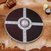 Medieval Shields-2138 Viking Wooden Shield with Steel Umbo and Fittings