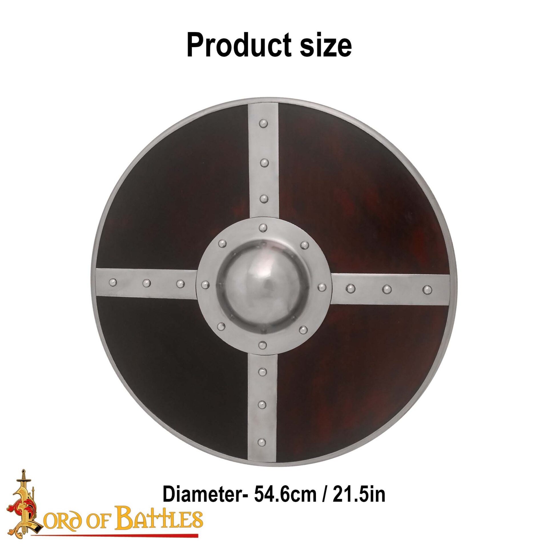 Medieval Shields-2138 2 Viking Wooden Shield with Steel Umbo and Fittings