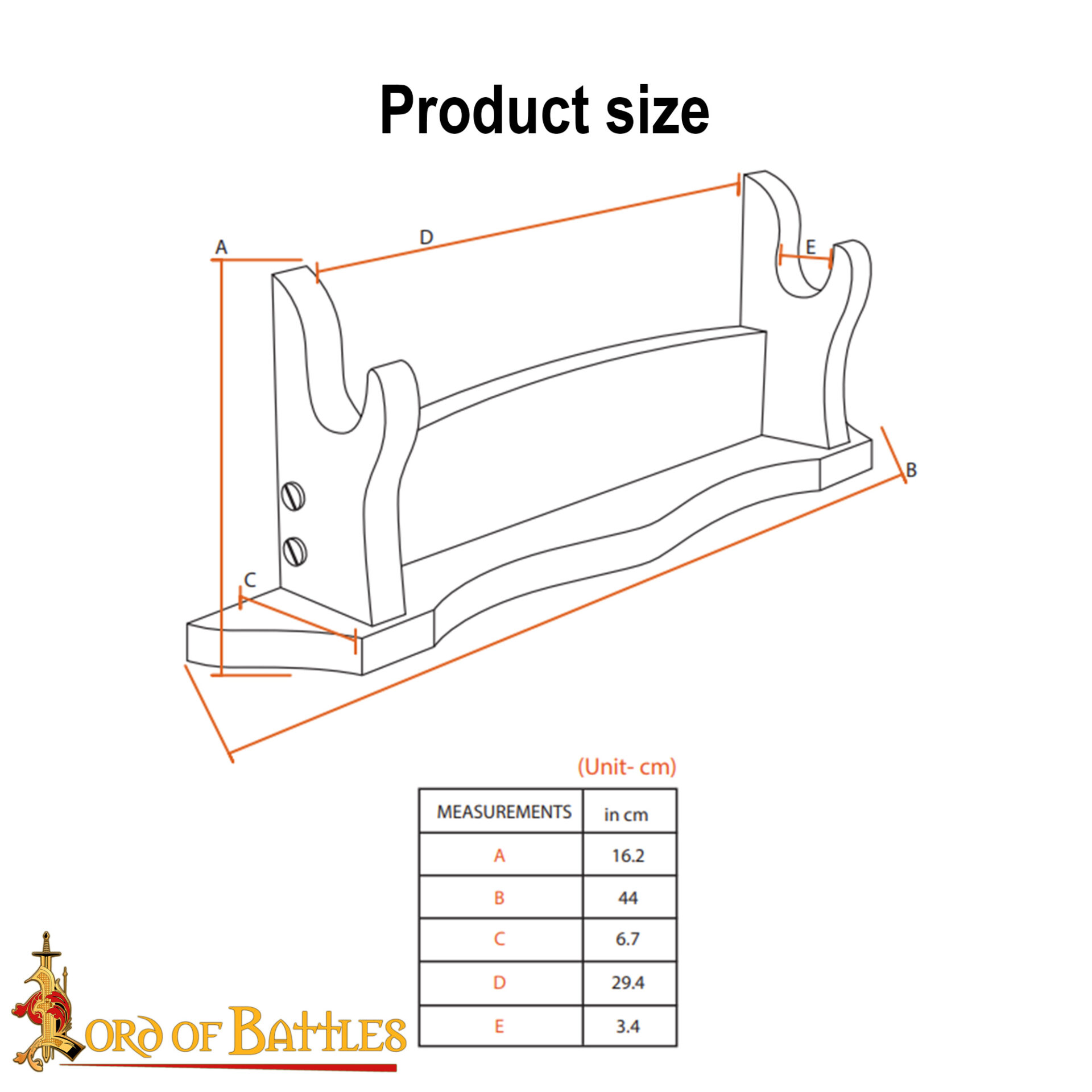 Single Tier Handcrafted Genuine Hardwood Sword and Axe Stand