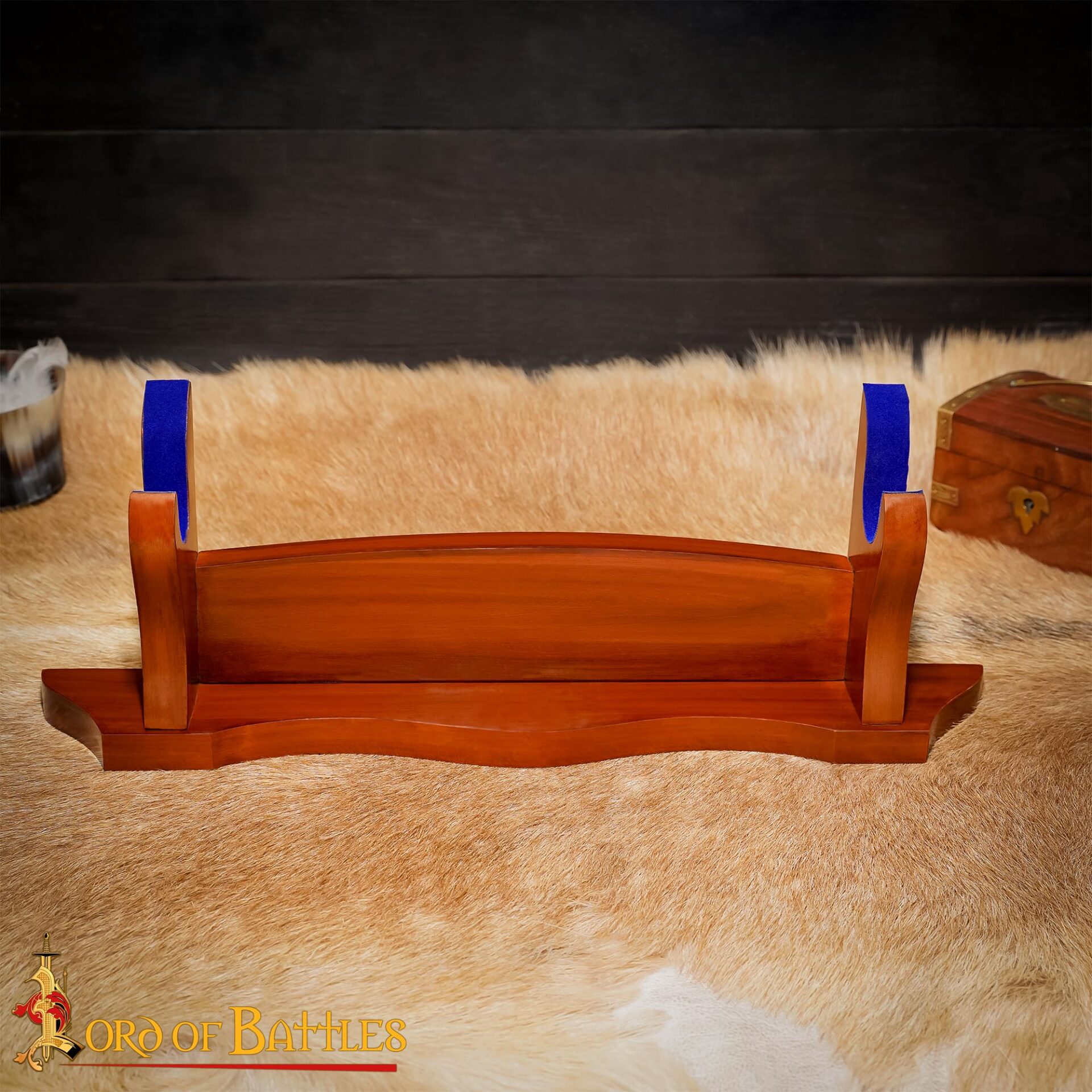 Single Tier Handcrafted Genuine Hardwood Sword and Axe Stand