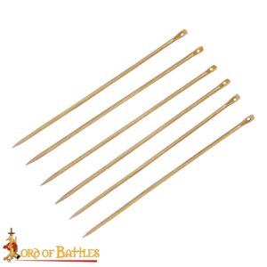 Medieval Solid Brass Needles Large Set of Six-25390-pcs 3 Solid Brass Needles