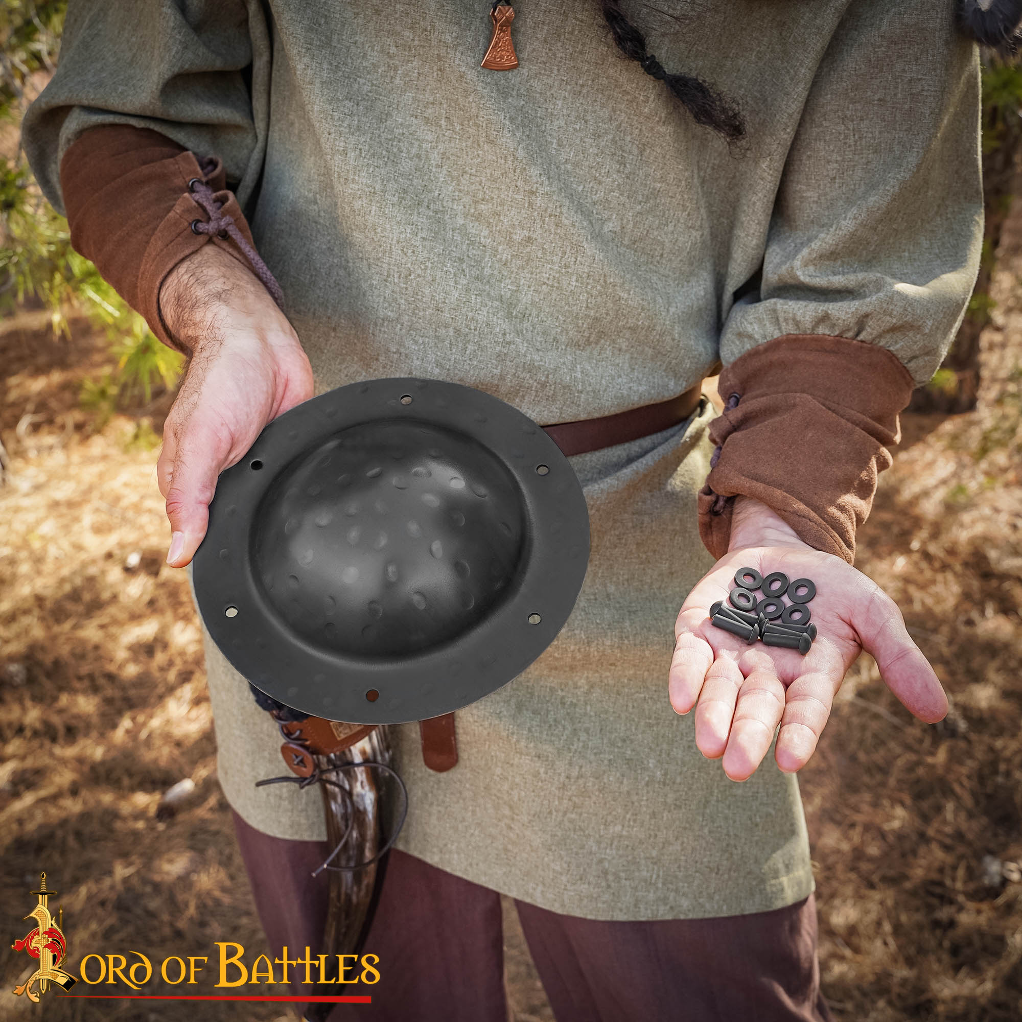 Medieval Umbos-2199N12 4 Rustic Functional Steel Umbo for Viking or Celtic Shields