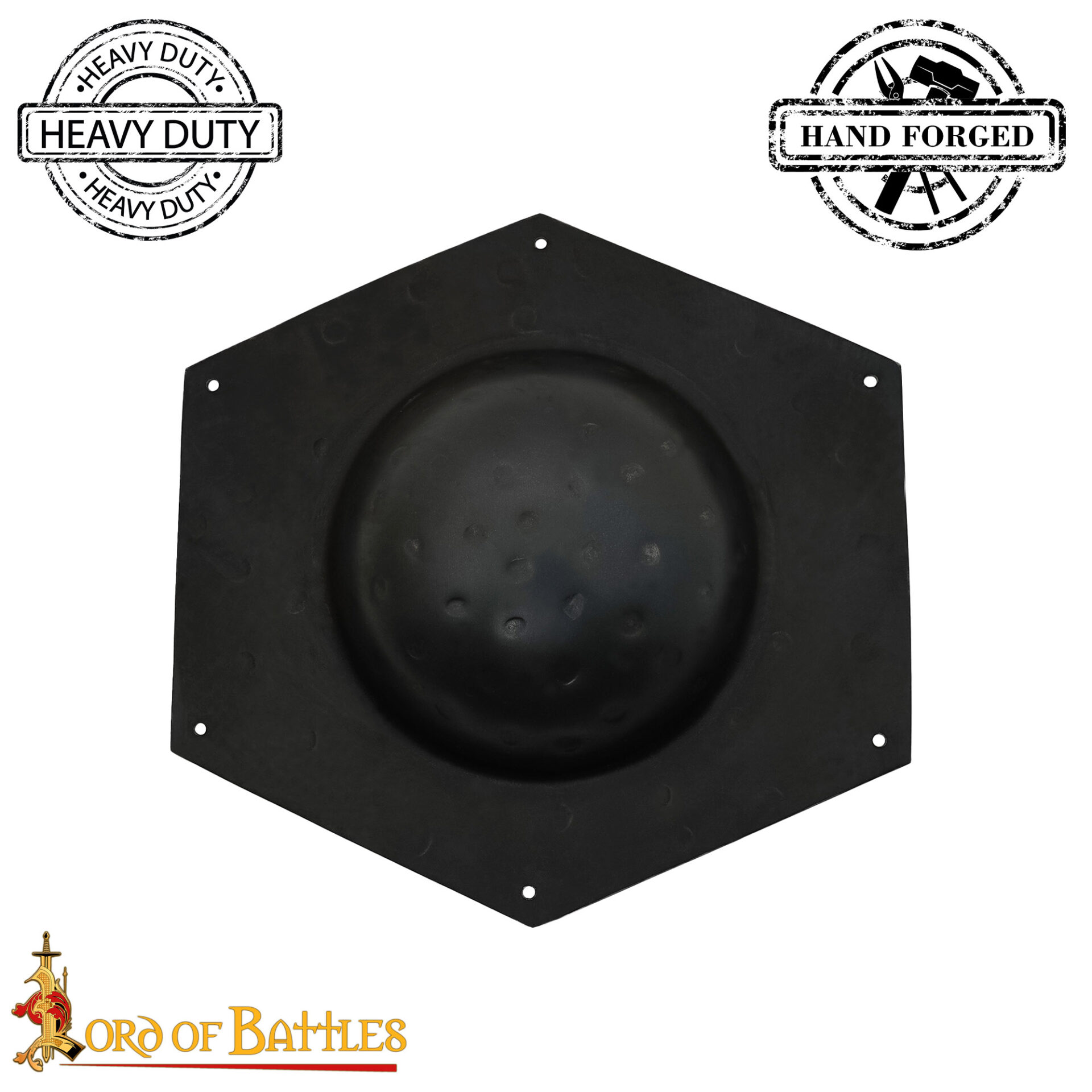 Roman Hexagonal Steel Shield Boss / Umbo 16 gauge Hand Forged, Natural Finish