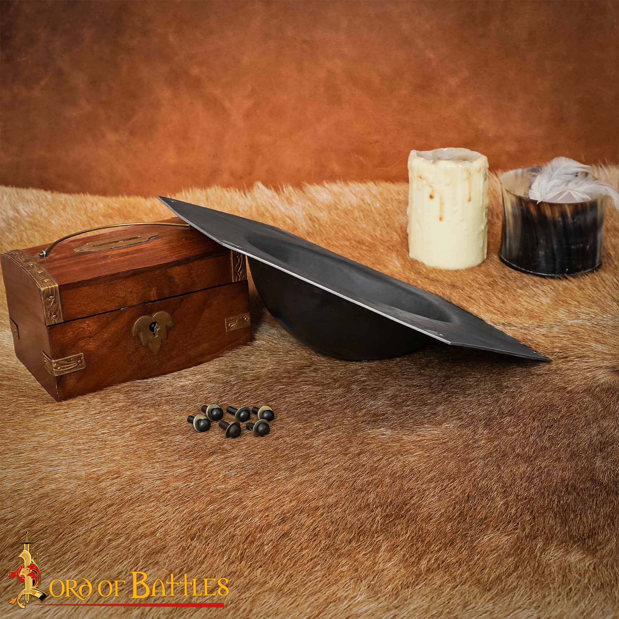 Roman Hexagonal Steel Shield Boss / Umbo 16 gauge Hand Forged, Natural Finish