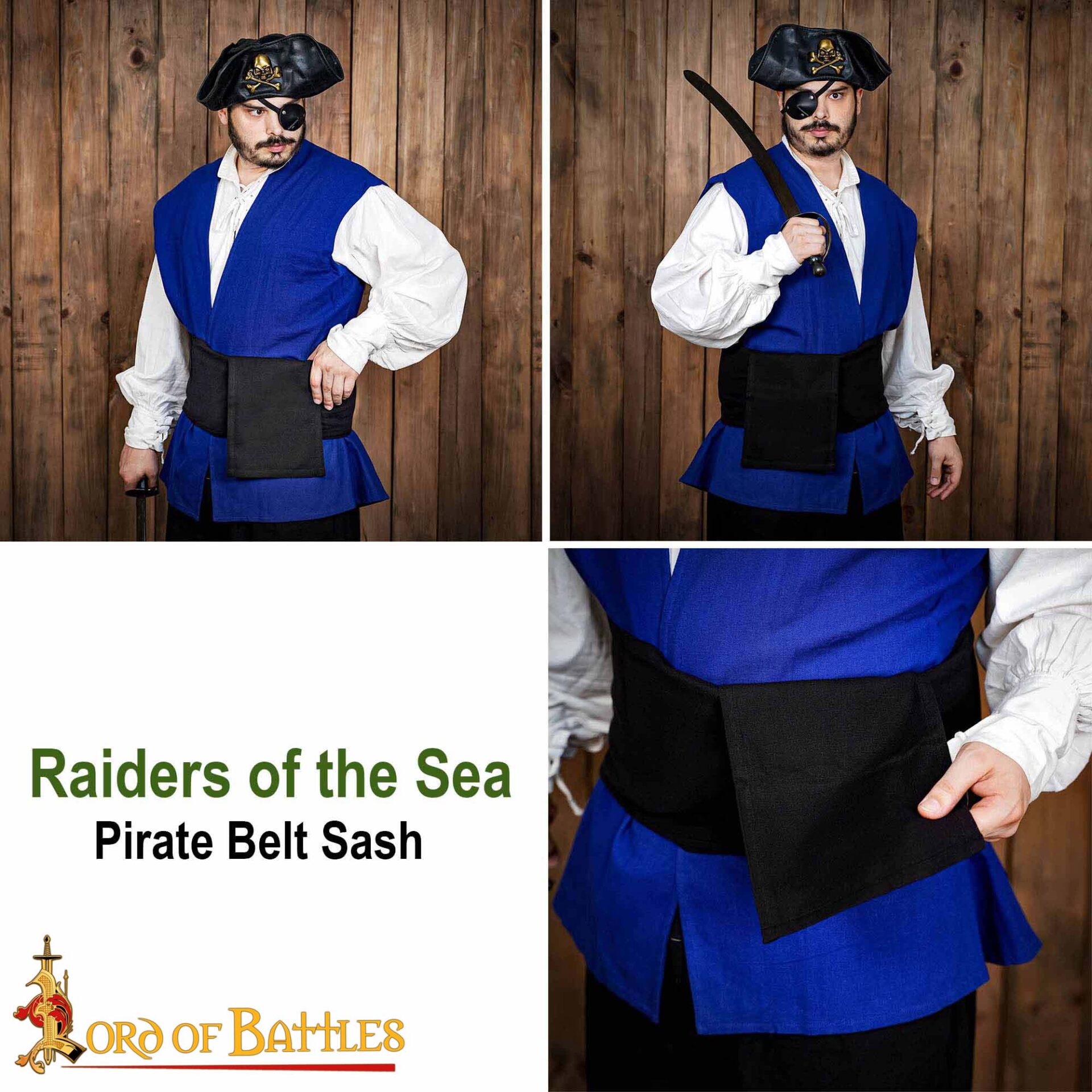 Pirate Belt Sash-7771BK 6 Pirate Belt Sash