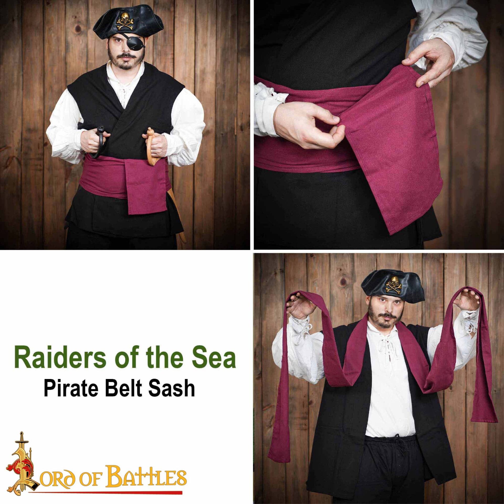 Pirate Belt Sash-7771BY 7 Pirate Belt Sash