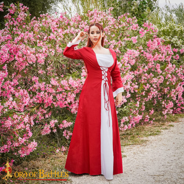 Medieval Princess Light Cotton Dress for Graceful Elegance